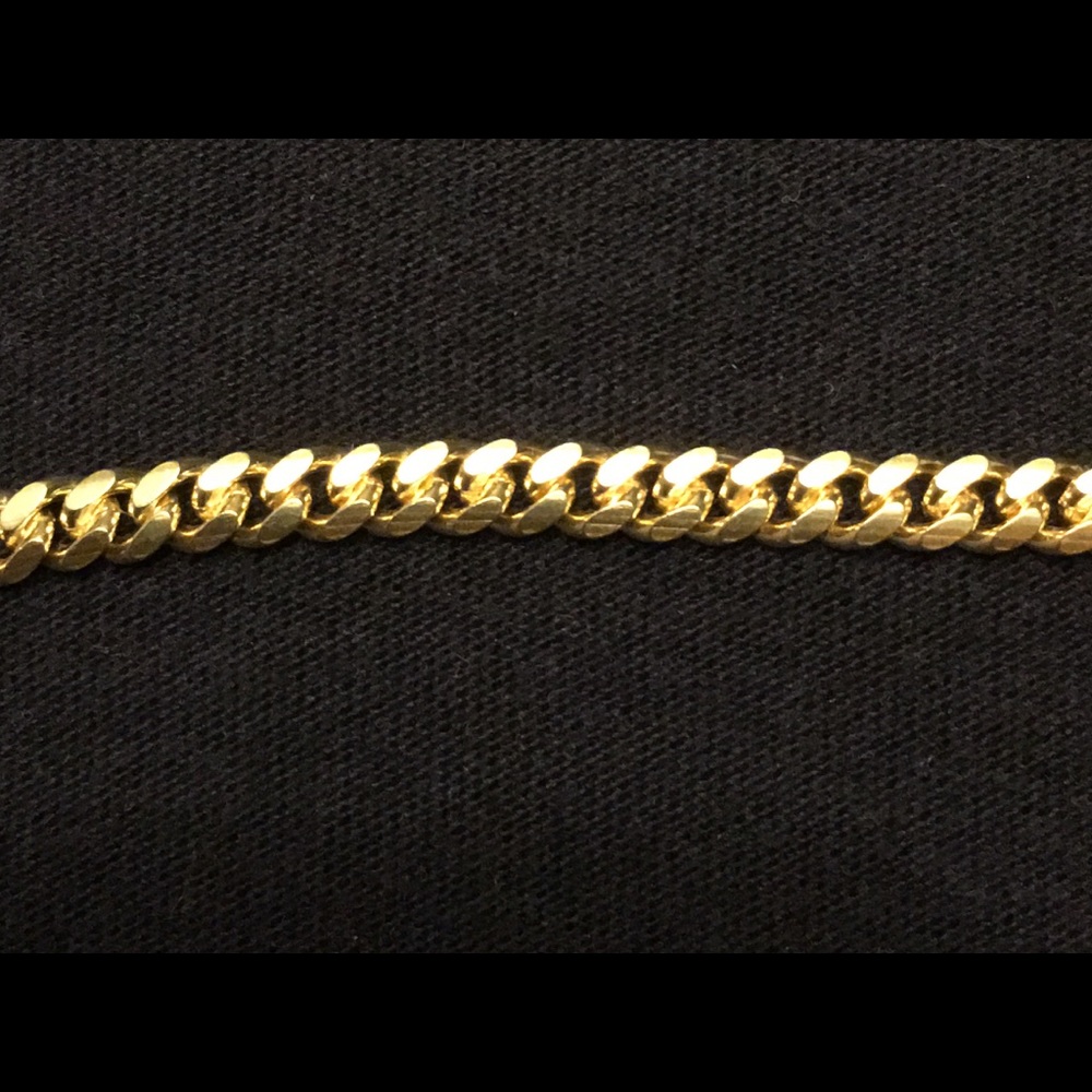 Gold Chain Vermeil Miami Cuban 20in 5mm .925 Italy - Picture 3 of 4